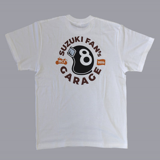 スズキモーターサイクルショー2026 オリジナルTシャツ ビッグロゴT ホワイト 【特別商品】