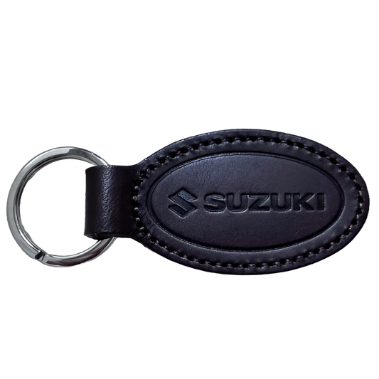 SUZUKI×KUSHITANI 楕円レザーキーホルダー【ブラウン/レッド/タン/ブルー】