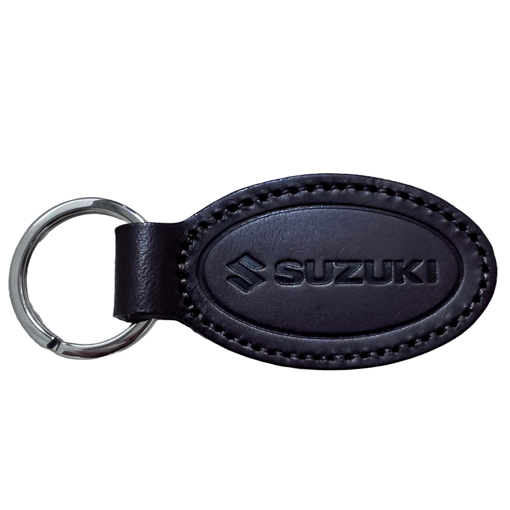 RATS レザー キーホルダー SUZUKI×KUSHITANI 楕円レザーキーホルダー【ブラウン/レッド