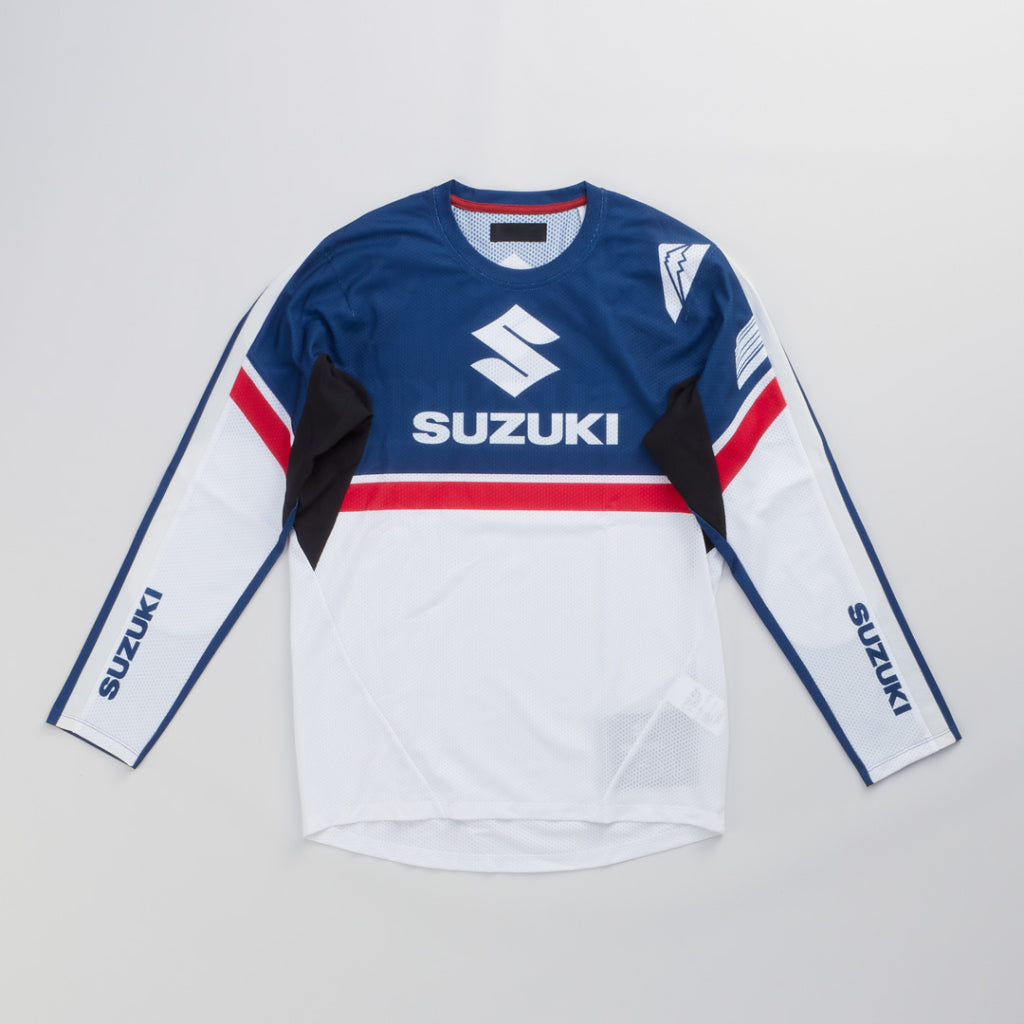 SUZUKI×KUSHITANI コラボ モトクロスロングTシャツ【イエロー/ブルー
