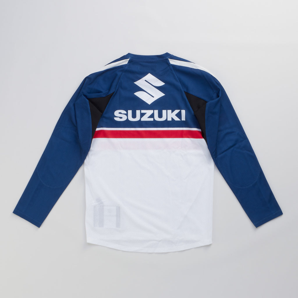 SUZUKI×KUSHITANI コラボ モトクロスロングTシャツ【イエロー/ブルー/ホワイト】